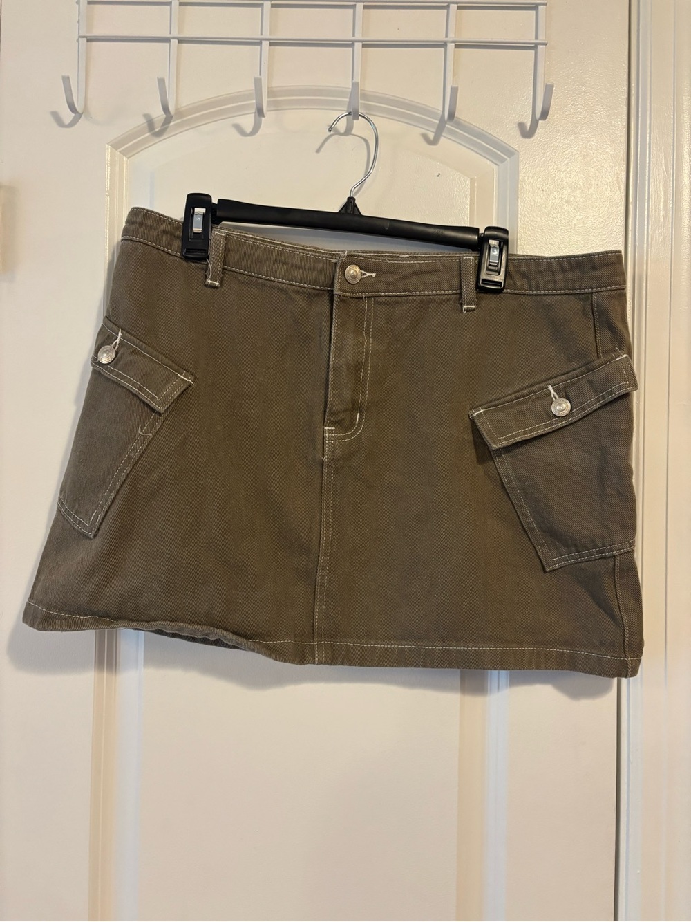 Princess Polly Cargo Pocket Mini Skirt in Olive